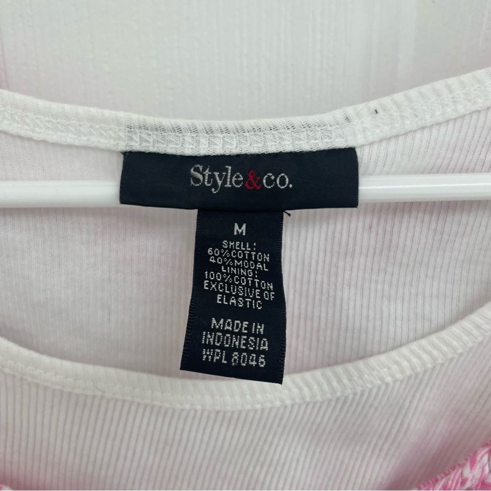 Style & Co. Two in One 90s Y2K Vintage Layered Pink Print Tank Women’s Size M - Picture 8 of 8